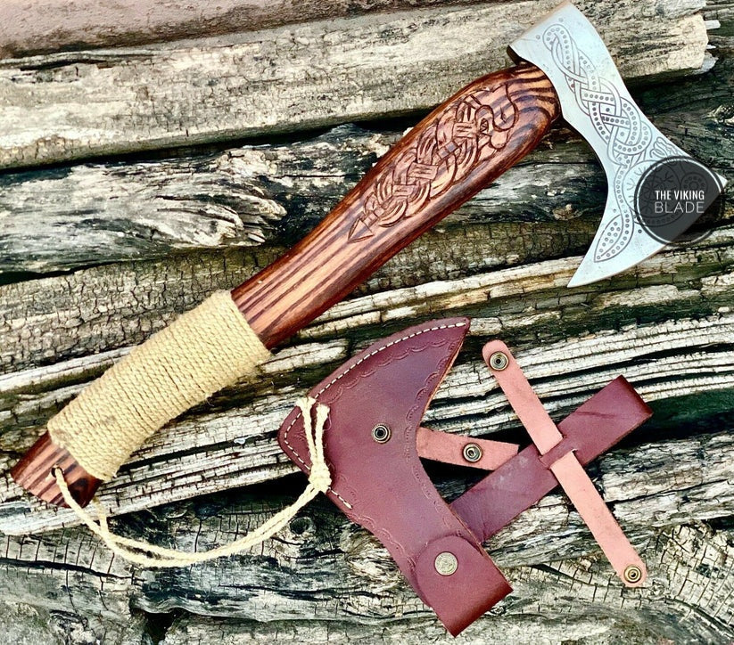 Custom Carbon Steel Viking Throwing Axe – Valhalla Hand Forged Battle Axe | The Viking Blade |