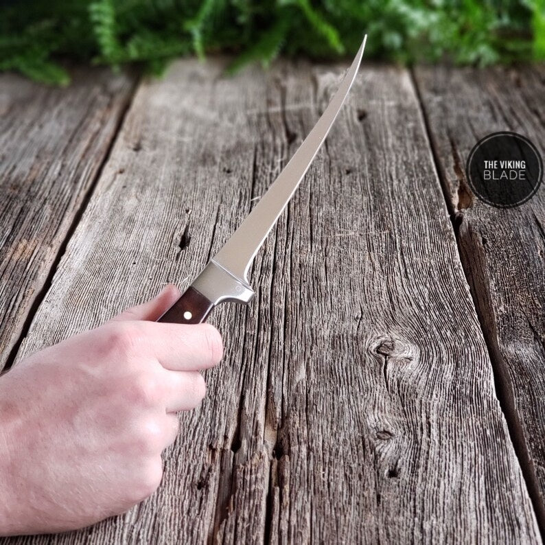 Fish Fillet Knife, Exotic Wood Handle | The Viking Blade |