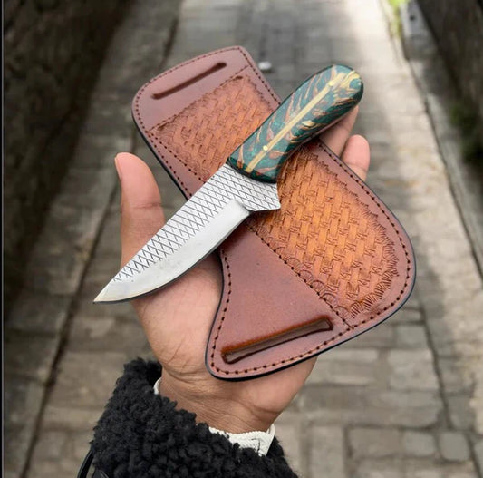 Rasp Tool Steel Knife With Belt Sheath
