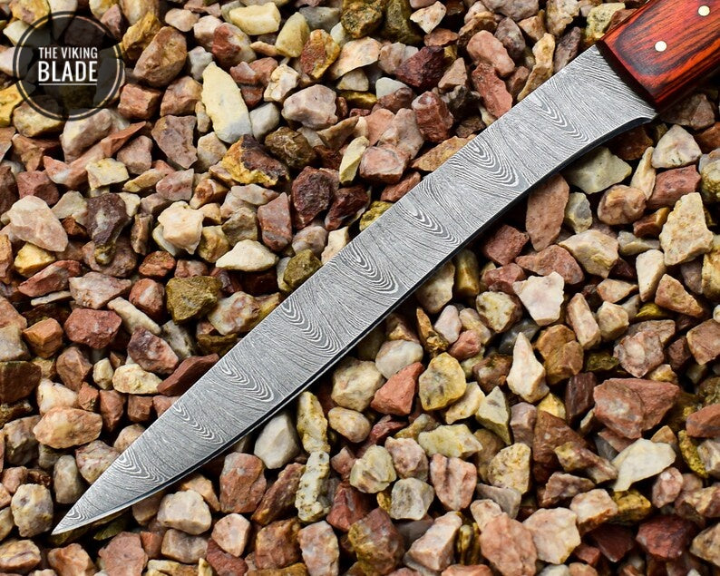 Special Gift Fillet Knife - 12" Beautiful Damascus Steel Handmade Fillet Knife | The Viking Blade |