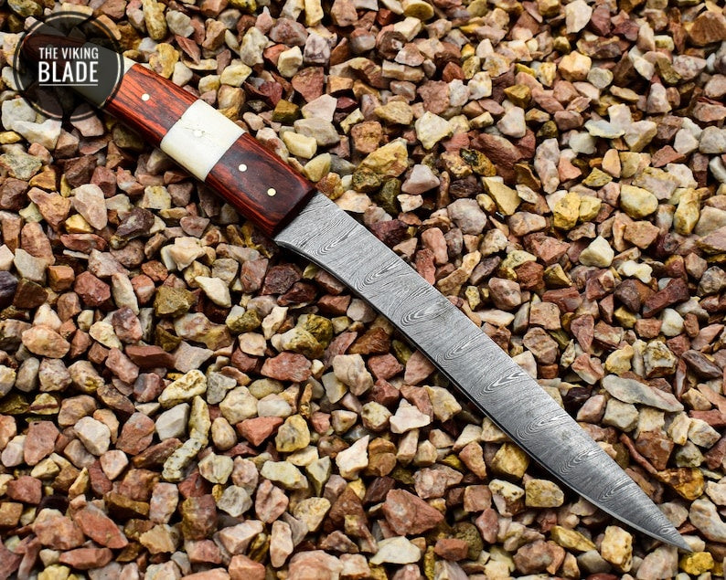 Special Gift Fillet Knife - 12" Beautiful Damascus Steel Handmade Fillet Knife | The Viking Blade |