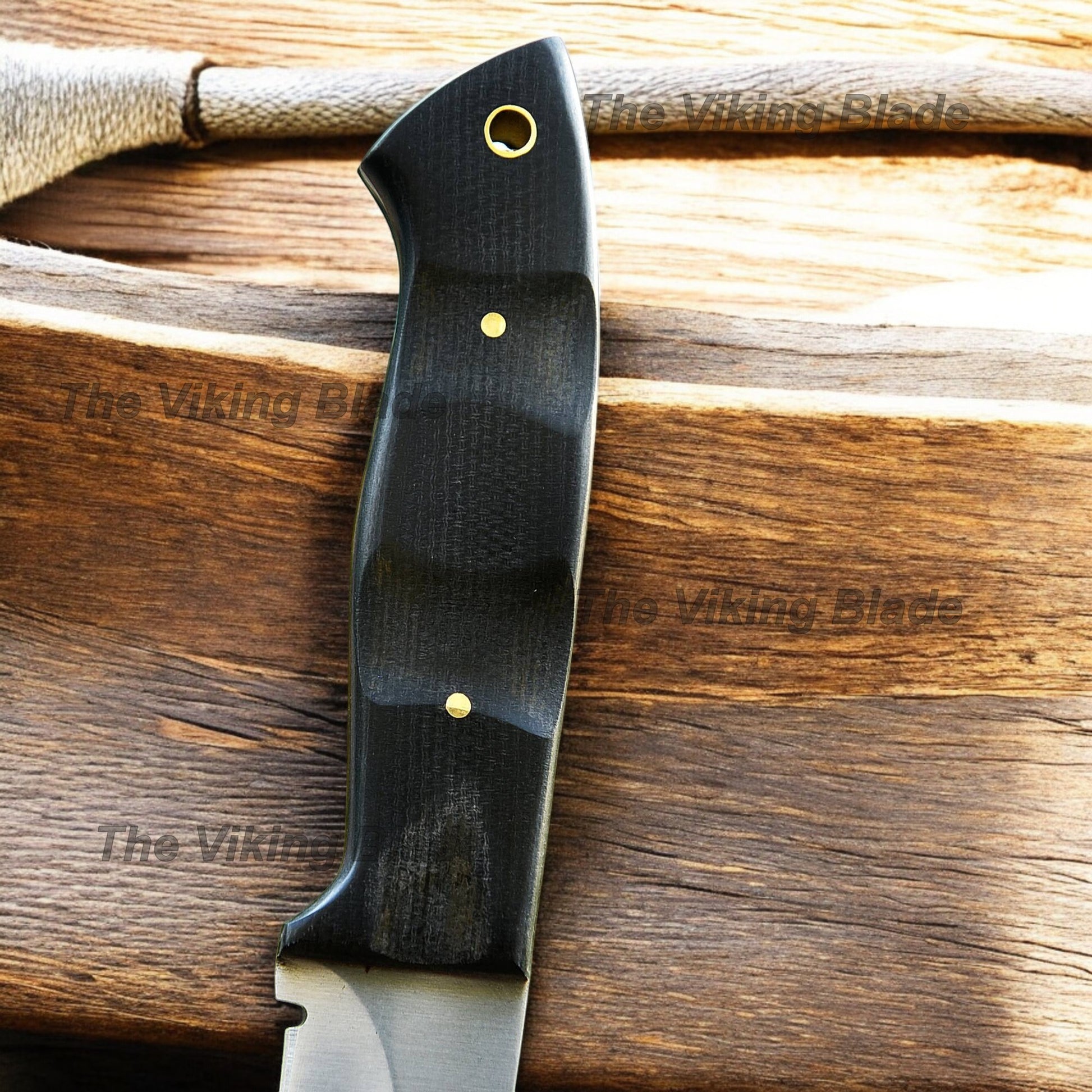 8.5" Custom Made Skinning Knife Micarta Handle With Leather Sheath