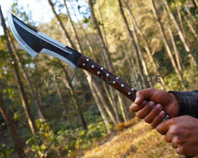 The Legacy of Himalayan Artisanship | Highly Graded Carbon Steel Blade | 9 inch black blade Farmer Axe | The Viking Blade |