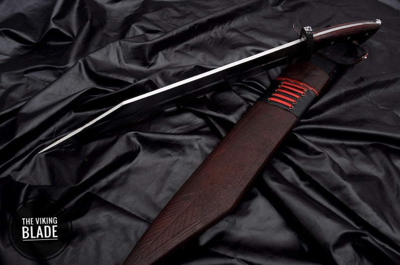 Traditional Handmade Long Seax (18") – Nordic Knife with Sheath Included