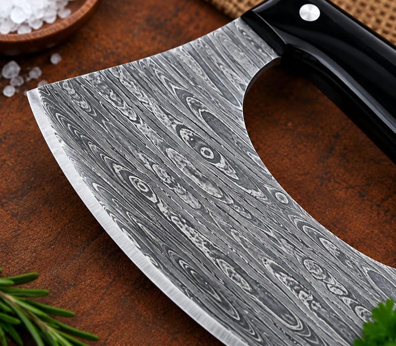 Ulu Knife Black Resin Handle