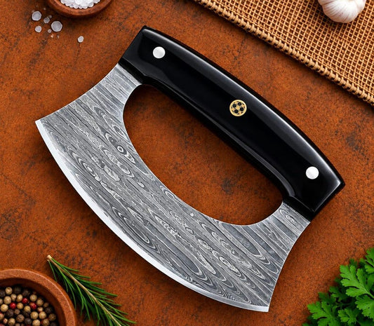 Ulu Knife Black Resin Handle