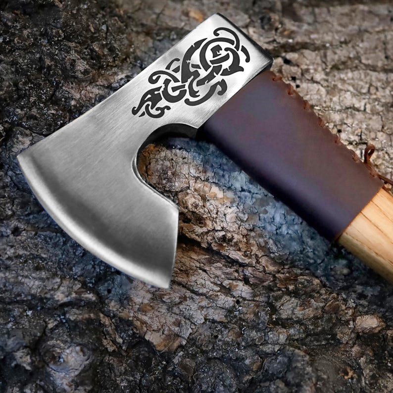 Viking Axe with Sheath, Camping Hatchet for Chopping | The Viking Blade |