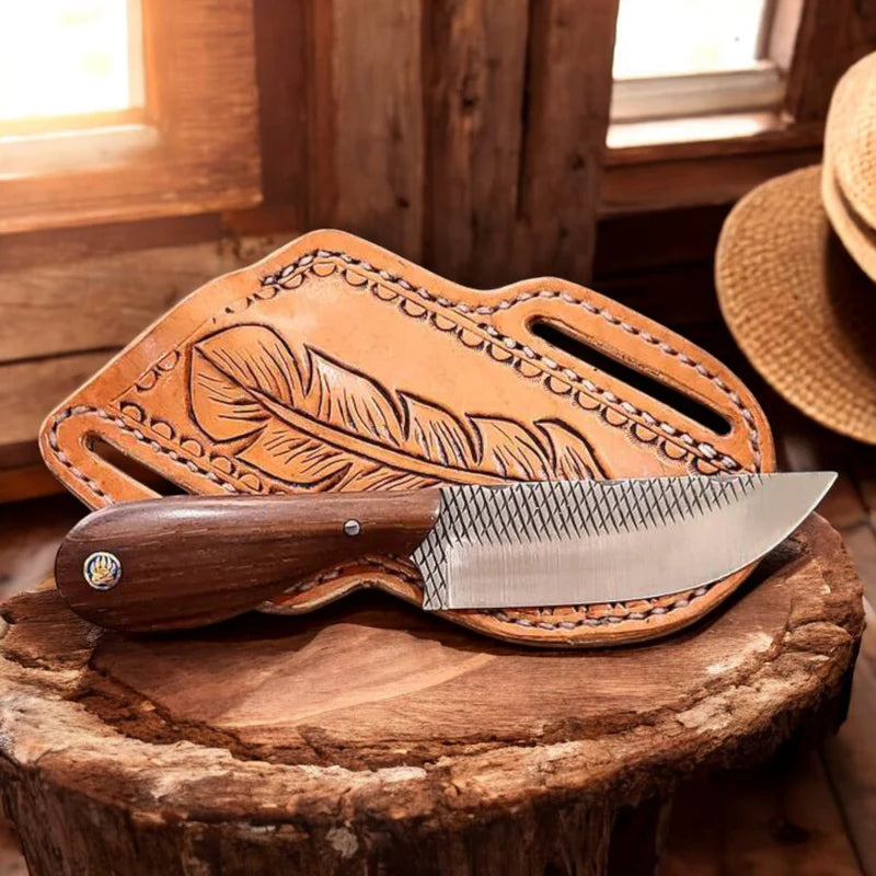 Western Frontier Custom Handmade Cowboy Knife – 8.25" Rasp Steel Blade With Sheath