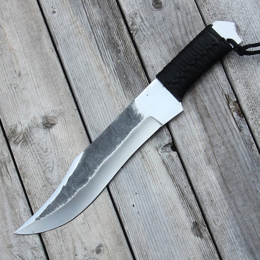 Jungle Safari Full Tang Hunting Knife - Hand Forged Carbon Steel Outdoor Knife Leather Sheath Included