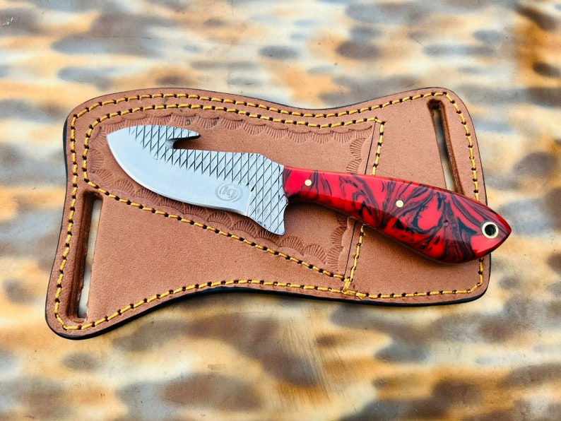 Custom Handmade Rasp Steel Skinner Gut Hook Knife