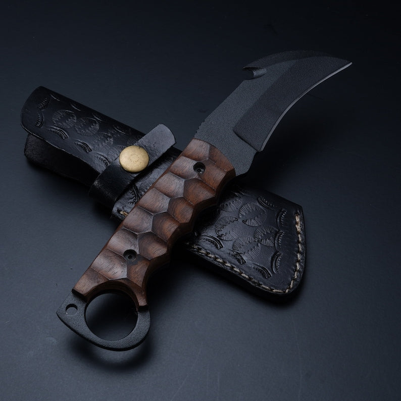 Custom Handmade Knife With Leather Sheath