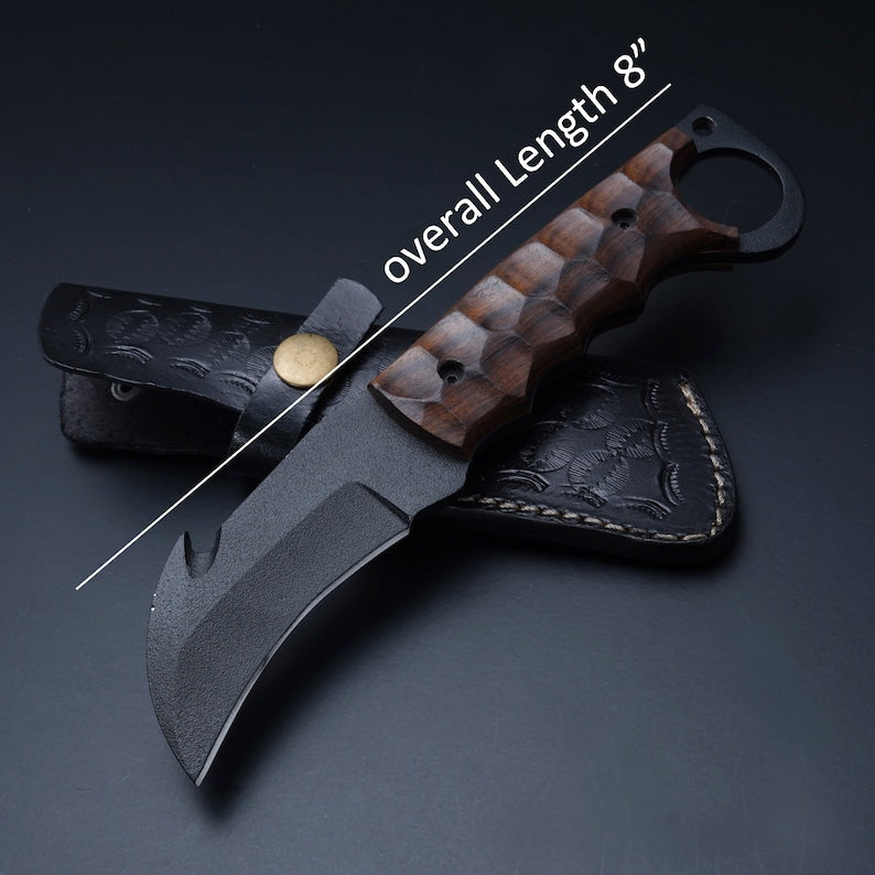 Custom Handmade Knife With Leather Sheath