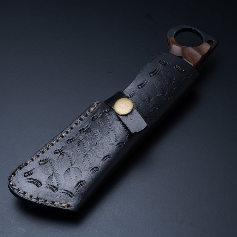 Custom Handmade Knife With Leather Sheath