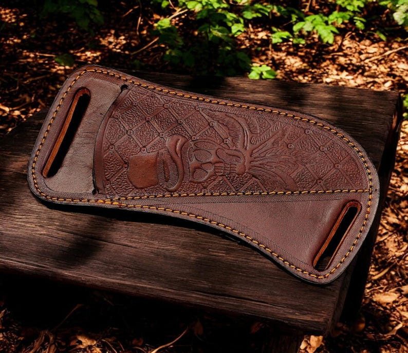 Custom Handmade Hunting Knife With Leather Sheath