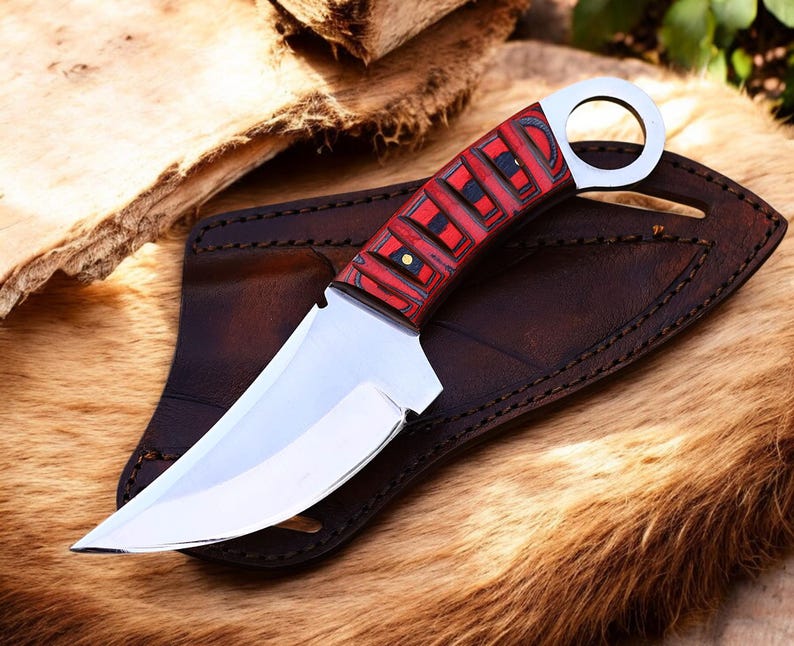 Custom Handmade Stainless Steel Skinner Knife With Leather Sheath