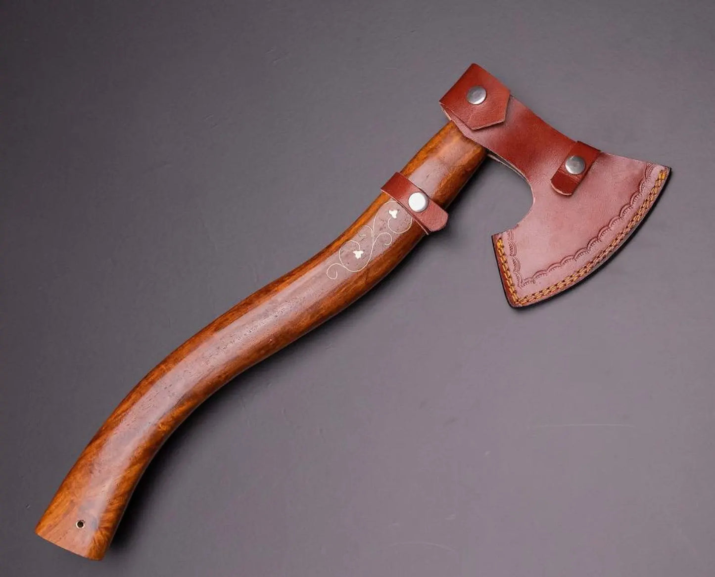 Axe, Custom Gift Forged damascus Steel VIKING AXE with rose Wood Shaft