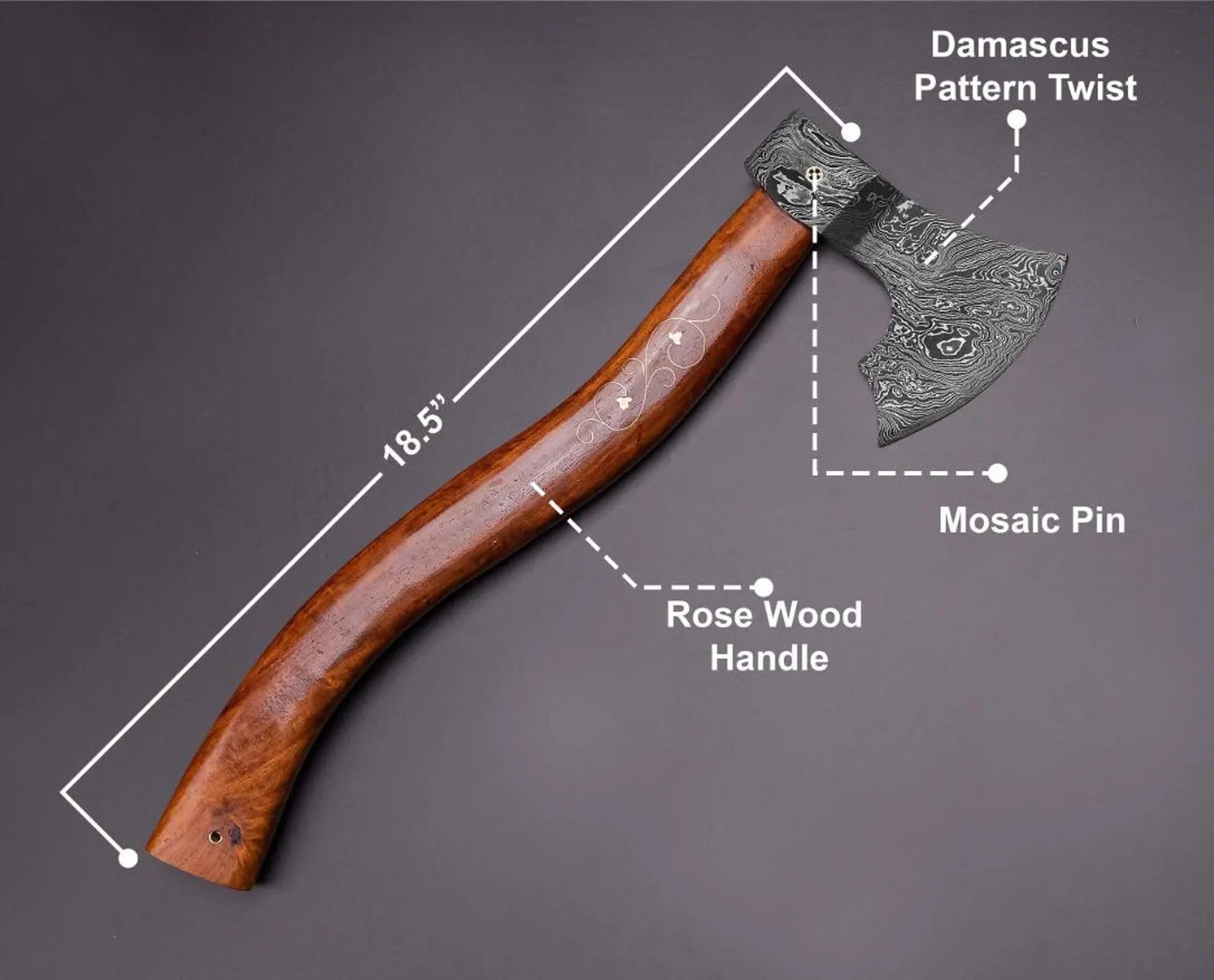 Axe, Custom Gift Forged damascus Steel VIKING AXE with rose Wood Shaft