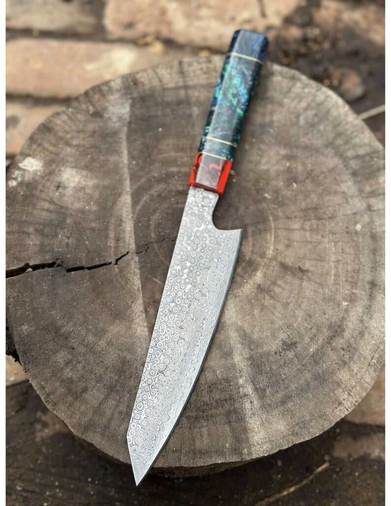 Handmade High Carbon Steel Chef Knife: 14'' Resin Handle