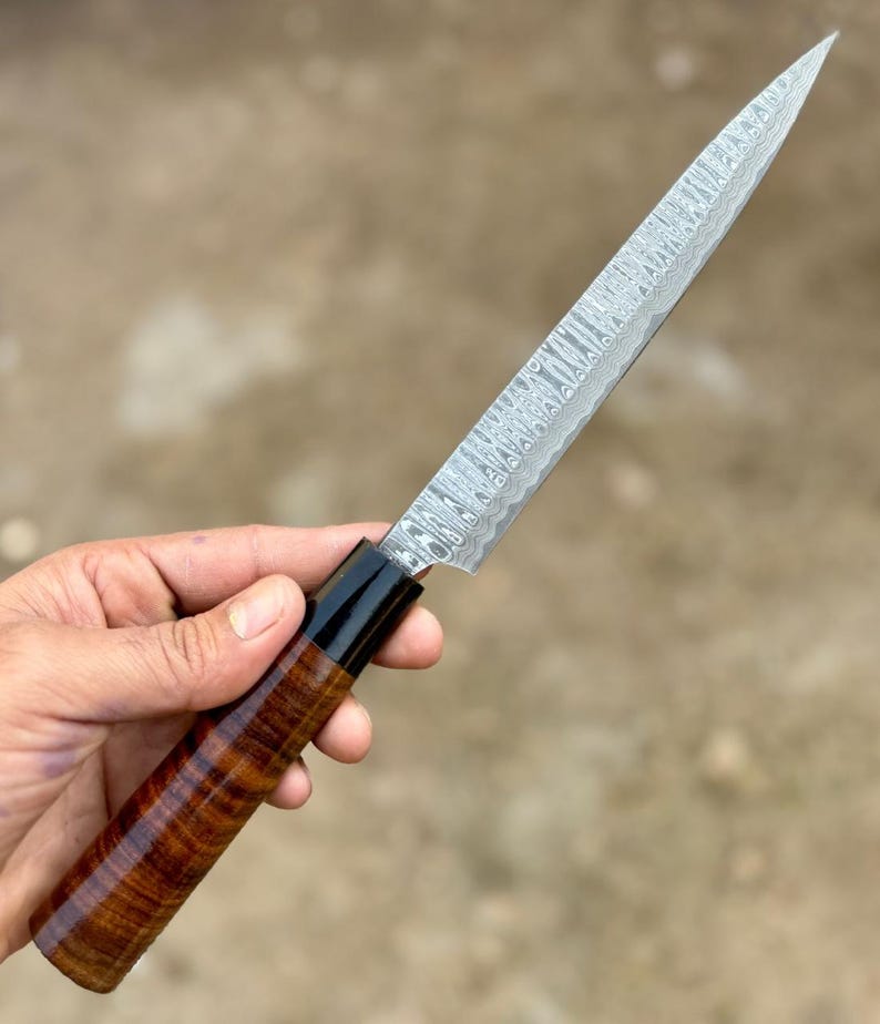 Damascus Chef Knife, Hand Forged Damascus Chef Set, Damascus Steel Chef Set, Kitchen Knife, Handmade Damascus Steel BBQ Knife, Set Gift MEN