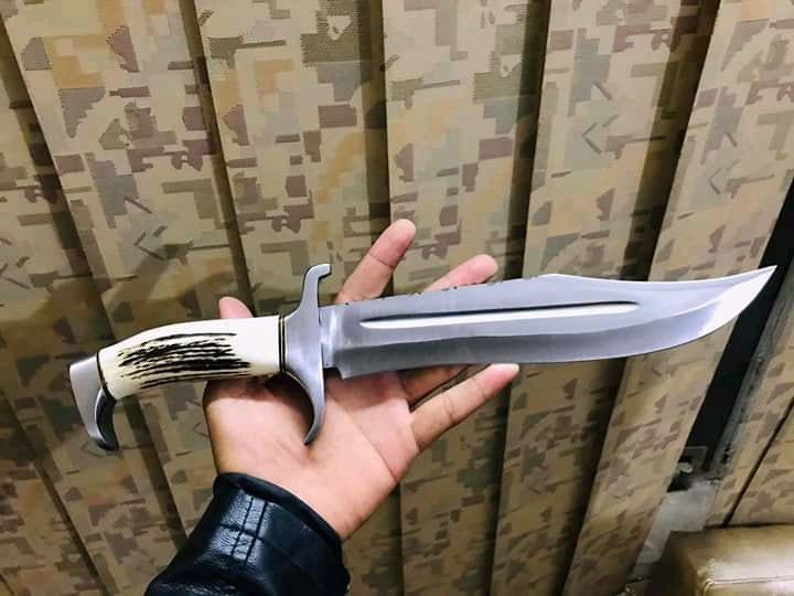 18" D2 Steel Stag Bushcraft Bowie Knife