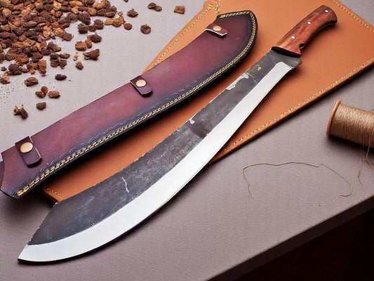 Custom Handmade Viking Machete Survival Knife With Sheath