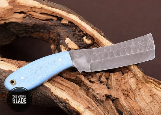 Custom Handmade Forged Carbon Steel Hunting Bull Cutter Knife Comes With Genuine Leather Sheath