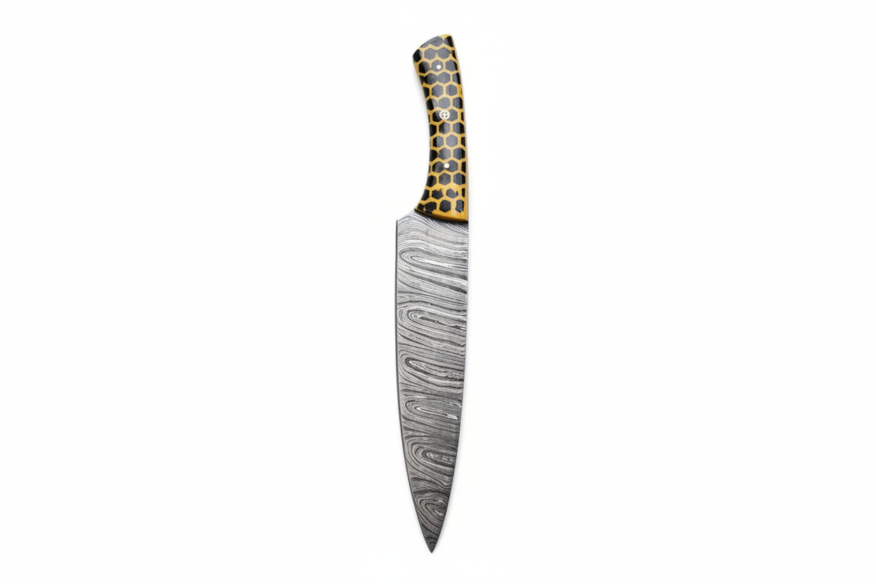 Damascus Steel Fixed Blade Knife Chef Kitchen Fillet knife Handle- Gift Knives
