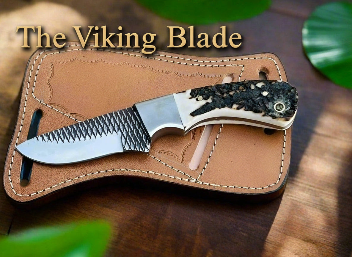 Ranger’s Legacy – Cowboy Knife with Antler Handle & Leather Holster