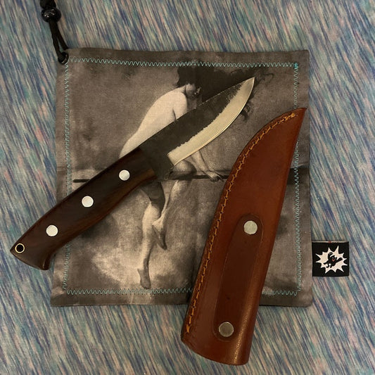 Custom Handmade Carbon Steel Skinner Knife With Leather Sheath