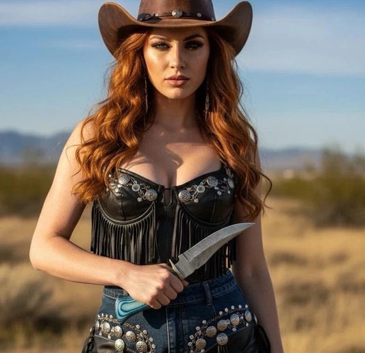 Handmade Damascus Steel Hunting Tactical Bowie Tom Brown Hunting Knife