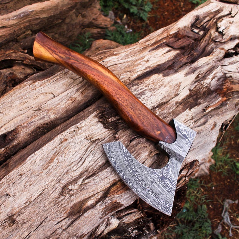Custom Handmade Damascus Steel Axe