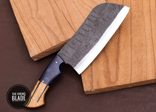Handmade High Carbon Steel Full Tang "11.5 Cleaver, Chopper, Butcher Knife, Comes With Genuine Leather Sheath