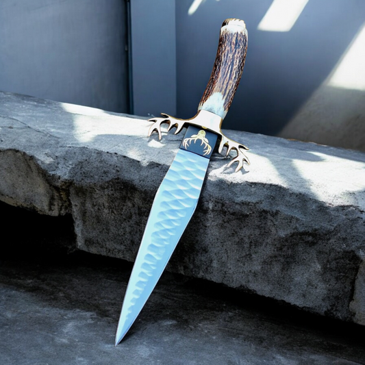 Hand Forged D2 Steel Hunting Knife Antler Horn