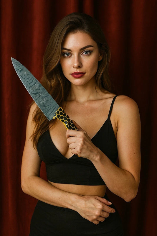 Damascus Steel Fixed Blade Knife Chef Kitchen Fillet knife Handle- Gift Knives