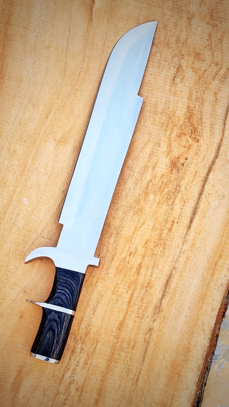Custom Handmade Hunting Bowie Knife With Leather Sheath