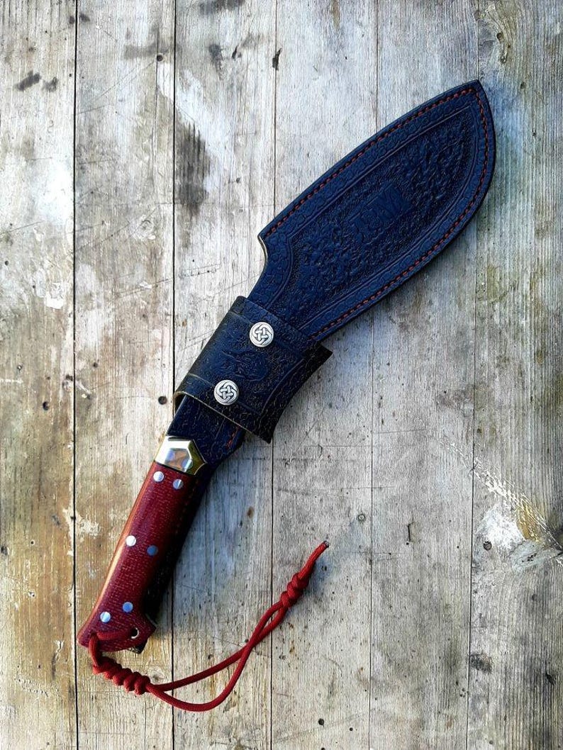 Custom Handmade Kukri Knife With Leather Sheath