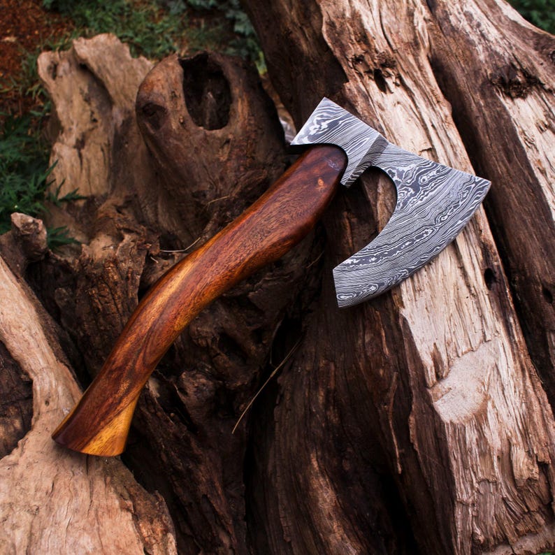 Custom Handmade Damascus Steel Axe