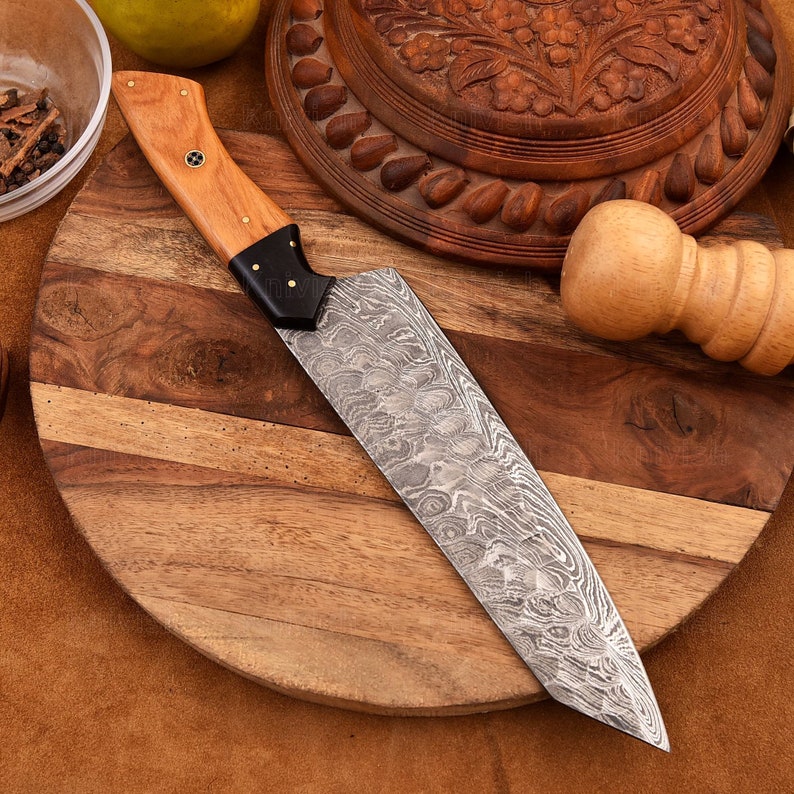 Handmade Made Chef Knife Kitchen Knives Damascus Steel Blade