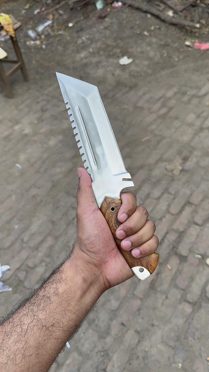 Heavy Duty Tactical Knife | Fixed Blade Hunting Knife with Sheath – Handmade Bushcraft Tool