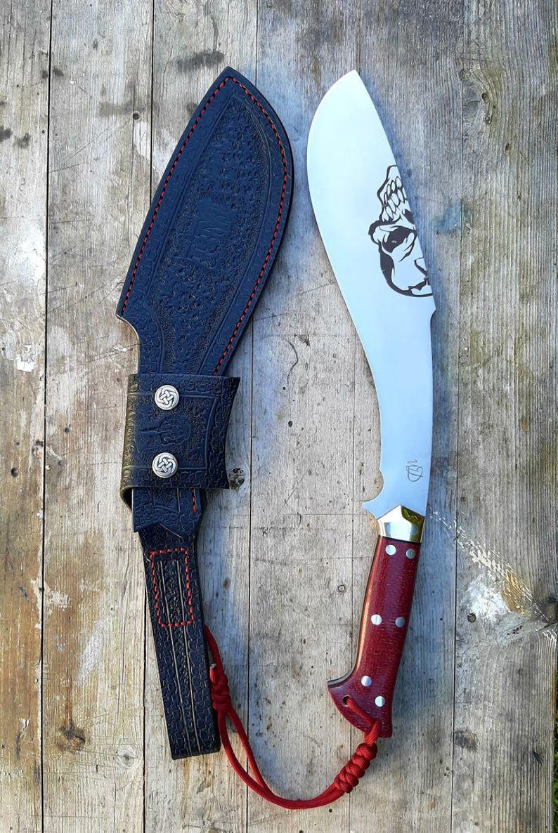 Custom Handmade Kukri Knife With Leather Sheath