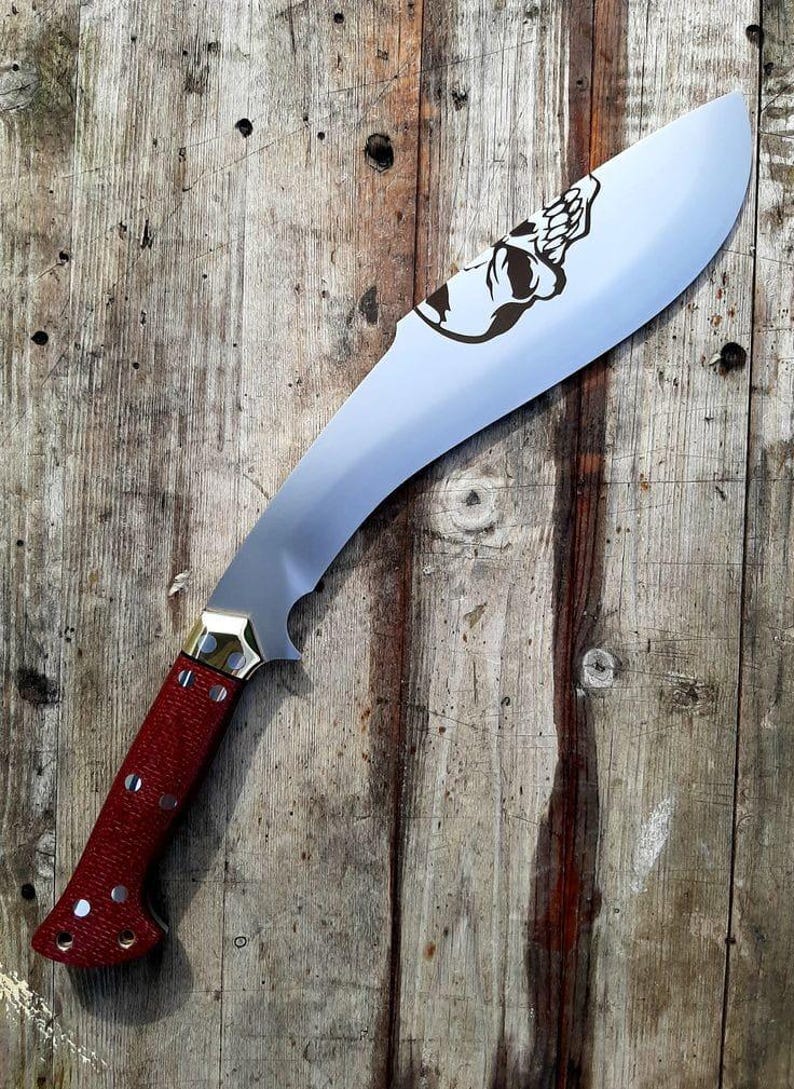 Custom Handmade Kukri Knife With Leather Sheath