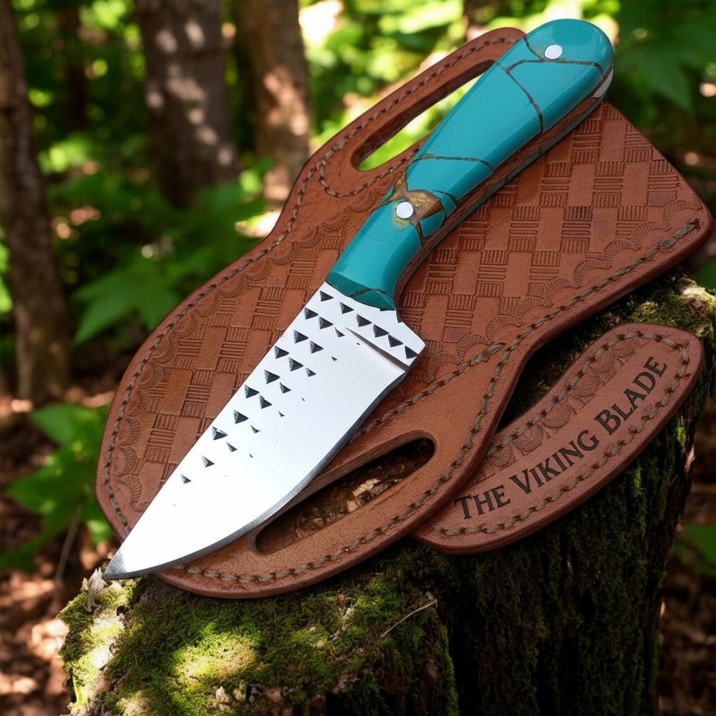 Ranch Cowboy Knives and Sheaths – 8" Full Tang Rasp Tool Steel Blade with Epoxy Resin Handle