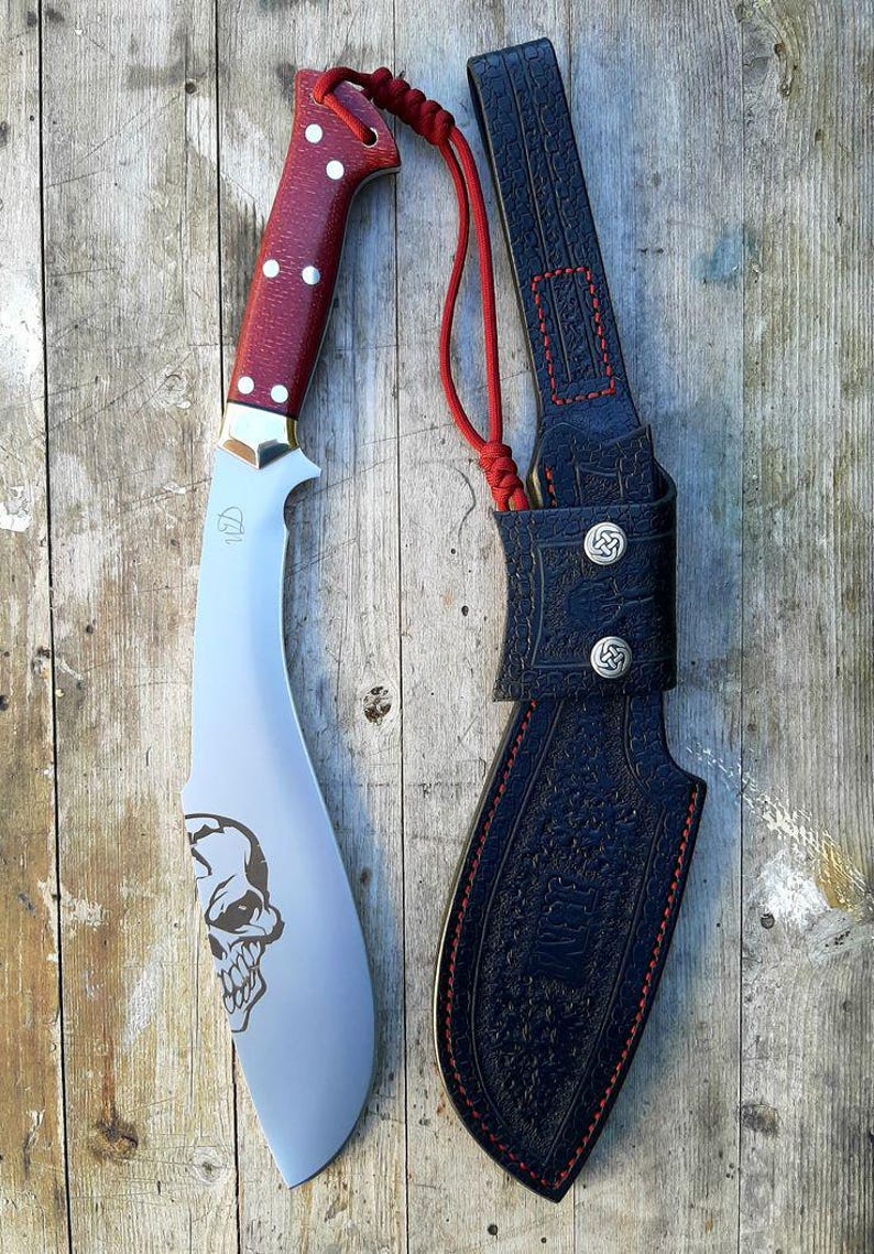 Custom Handmade Kukri Knife With Leather Sheath