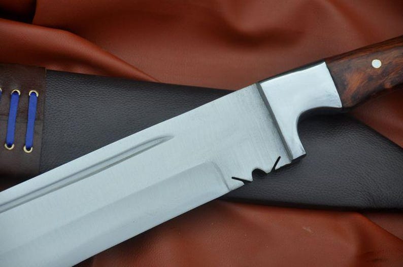 Custom Handmade Hunting Viking Seax Knife With Leather Scabbard