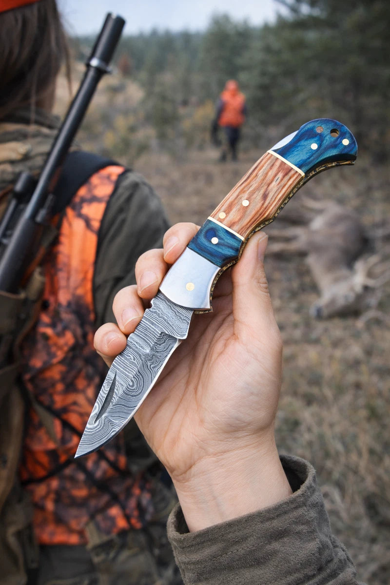 Master Crafted Damascus Steel Folding Knife Collector EDC Elegant Pocket Carry