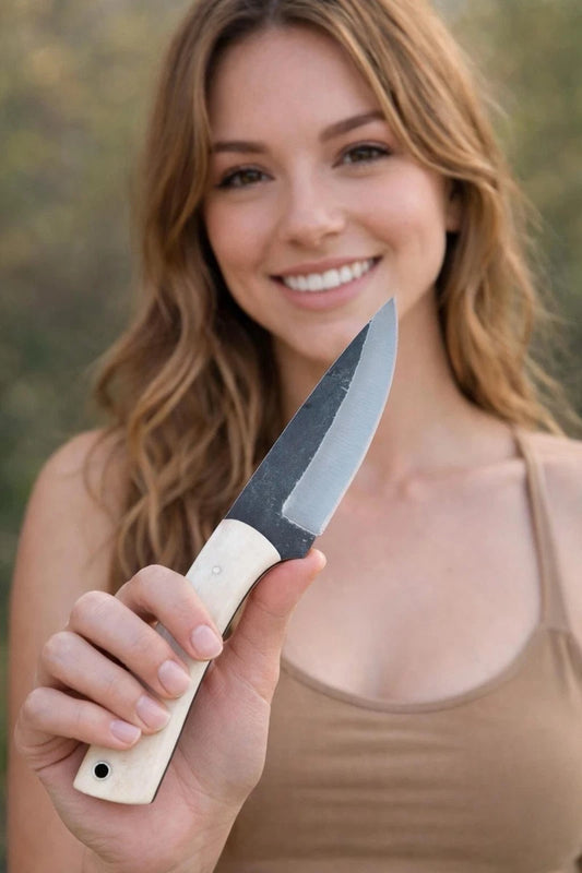 Handmade Forged Steel Hunting Knife Full Tang Survival Outdoor Fix Blade Skinner