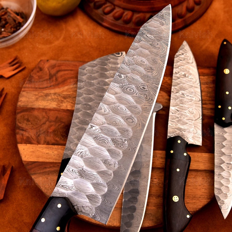 Kitchen Knives Set 5 Pcs Damascus Steel Chef Knives Set