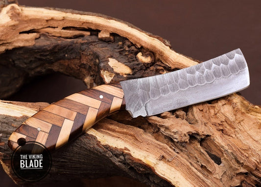 Custom Handmade Forged Carbon Steel Hunting Bull Cutter Knife Comes With Genuine Leather Sheath