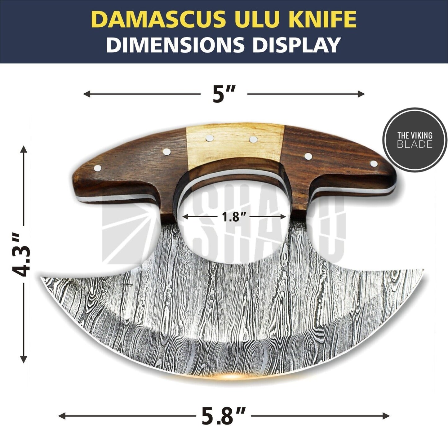 wooden handle and craftsmanship of hand forged Ulu knife