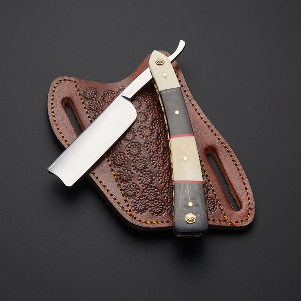 Custom Handmade J2 Steel Straight Razor With Leather Sheath – The ...